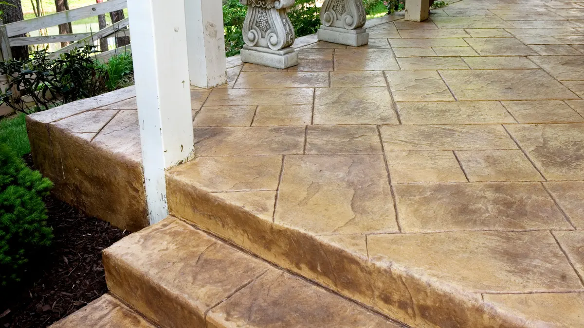 Backyard concrete patio near Rocklin, CA