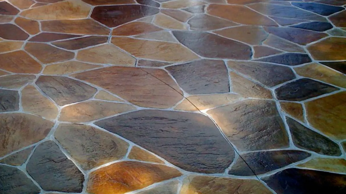 Flagstone stamped concrete pattern with custom color
